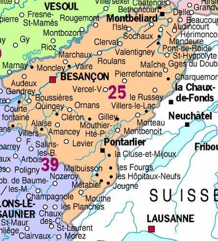 Carte du Doubs