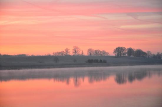 Lever du jour sur le lac de Mas Chaban en Haute Charente (16)